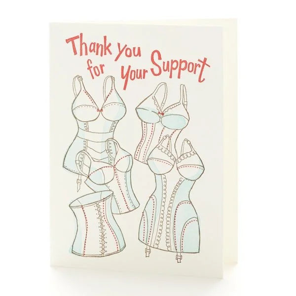 A2-207 Bustiers "Thank you for your Support" letterpress card