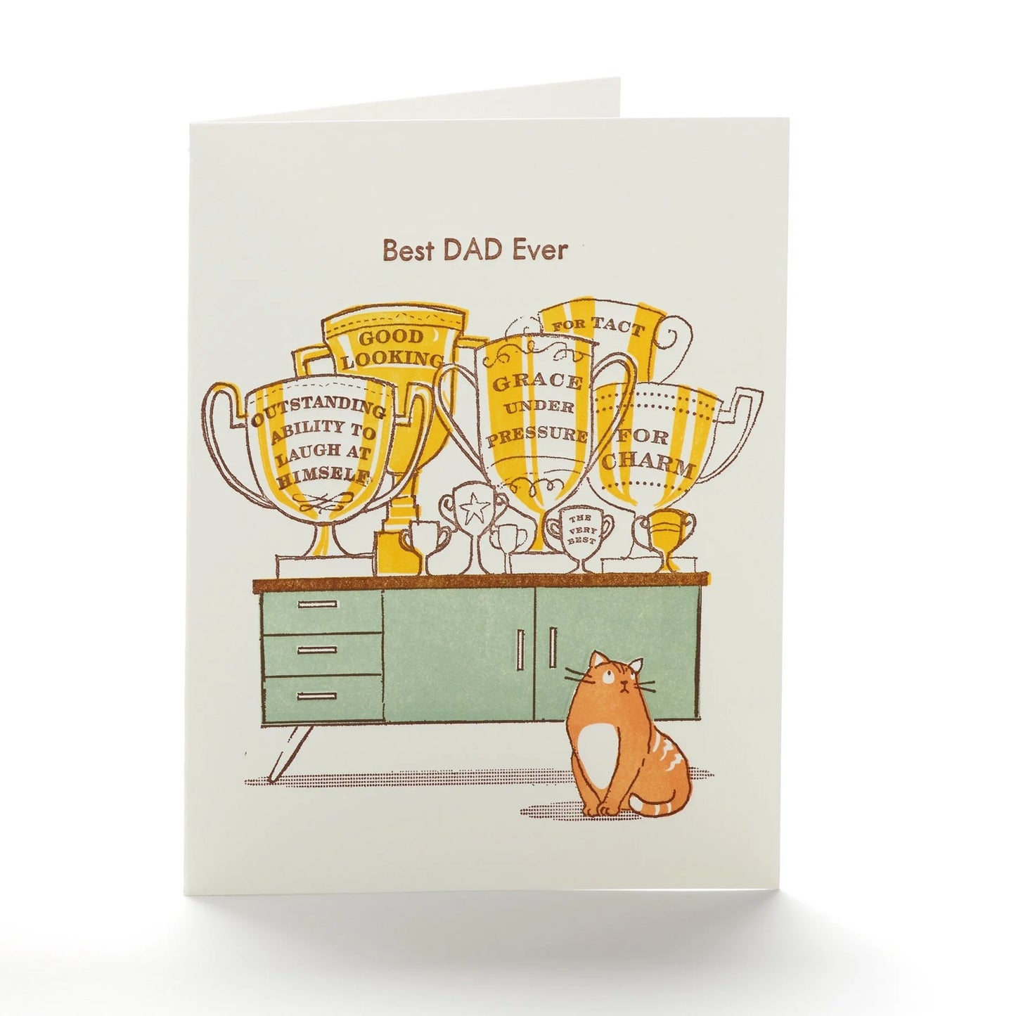 A2-221 Throphy Dad "The Best Dad Ever" letterpress card