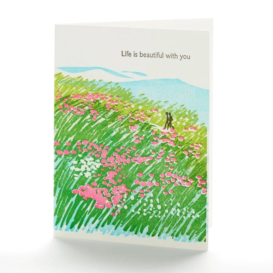 A2-212 "Life is beautiful with you" letterpress card
