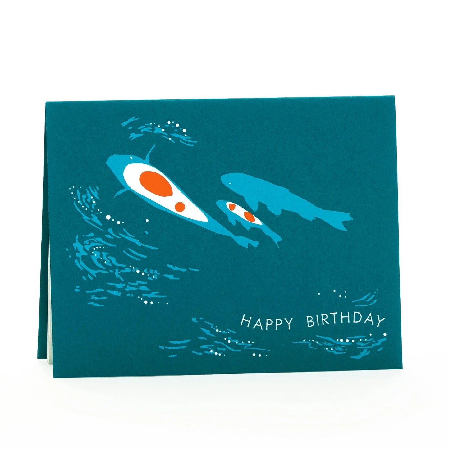 A2-174 Kois "Happy Birthday" silkscreen note card