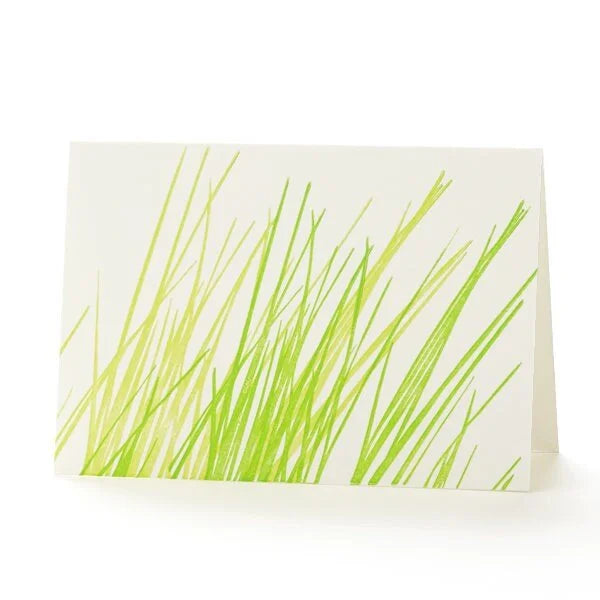 4B-9 Grass letterpress card set of 6
