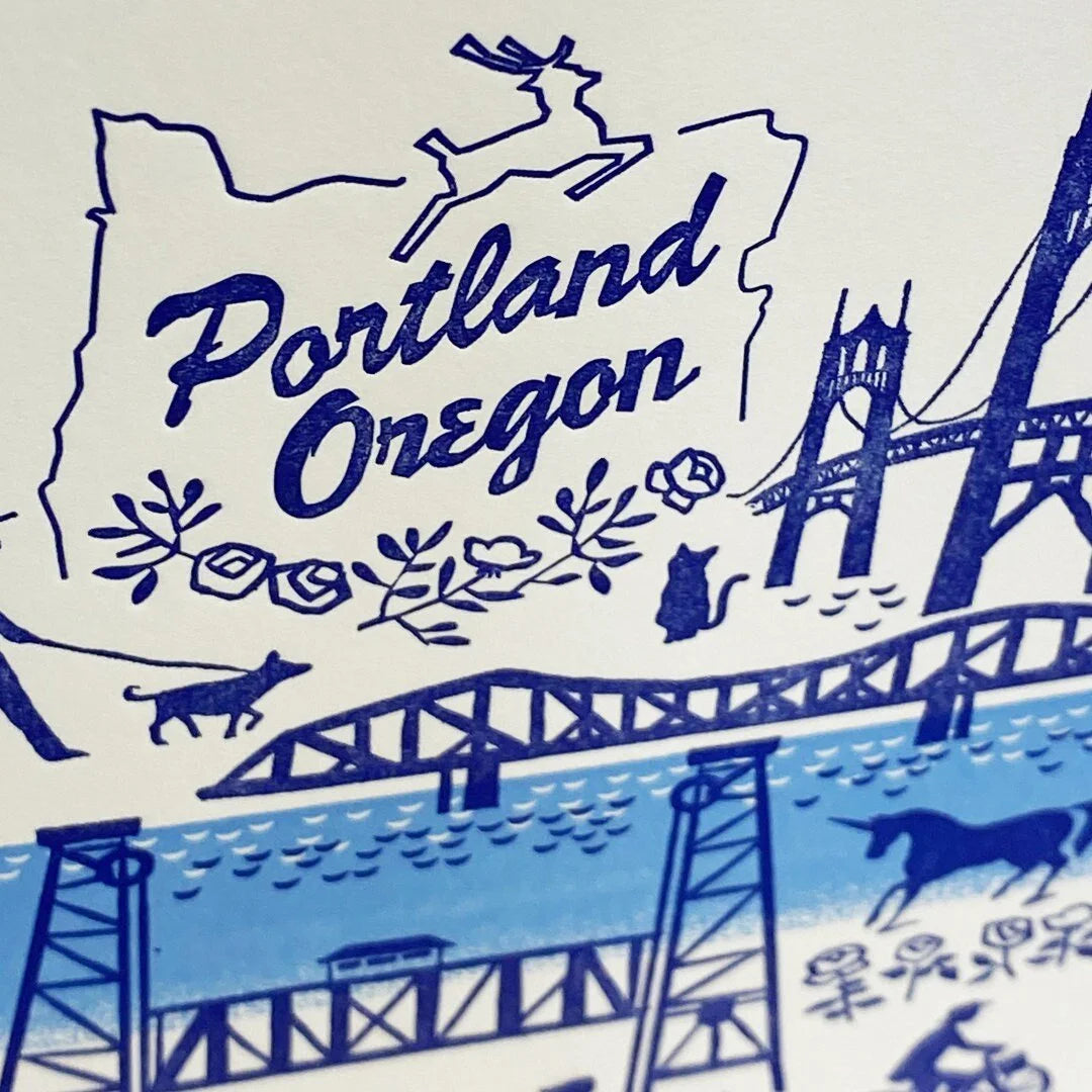 A2-280 - "Portland, Oregon" Letterpress Card
