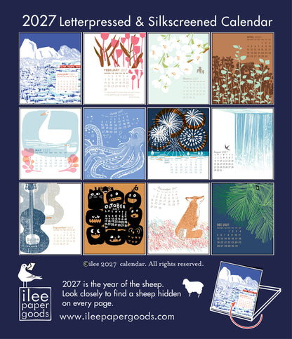 2027 Letterpress & silkscreen calendar no case