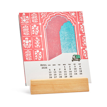 2026 Letterpress & silkscreen calendar with clear display case