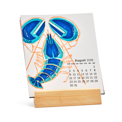 2026 Letterpress & silkscreen calendar with clear display case