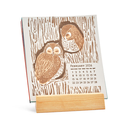 2026 Letterpress & silkscreen calendar with clear display case