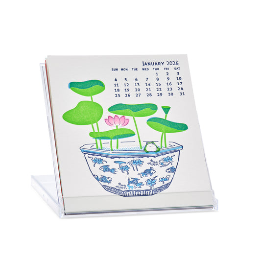 2026 Letterpress & silkscreen calendar with clear display case