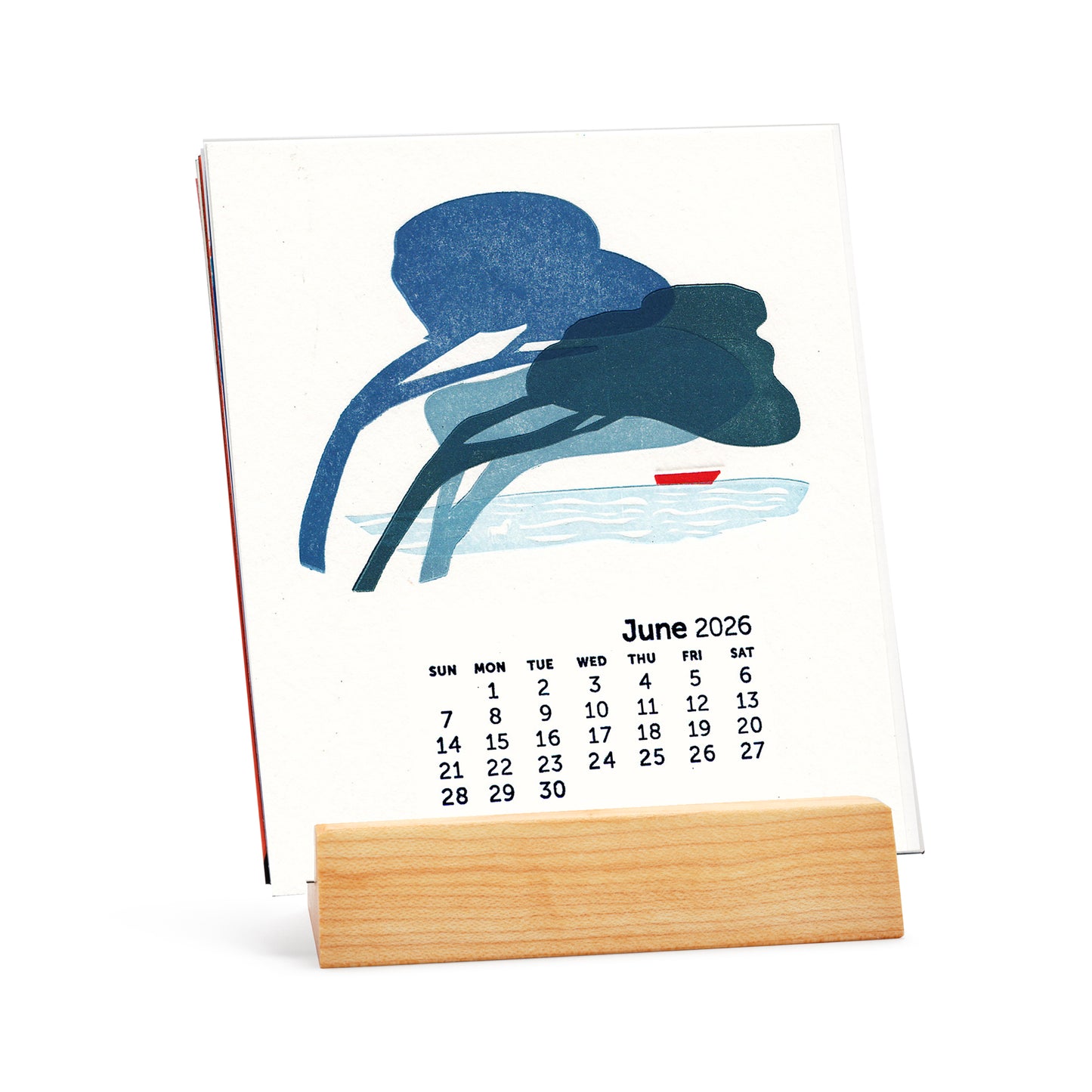 2026 Letterpress & silkscreen calendar with clear display case