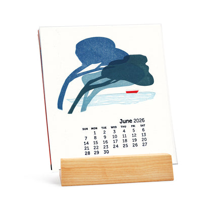 2026 Letterpress & silkscreen calendar with clear display case