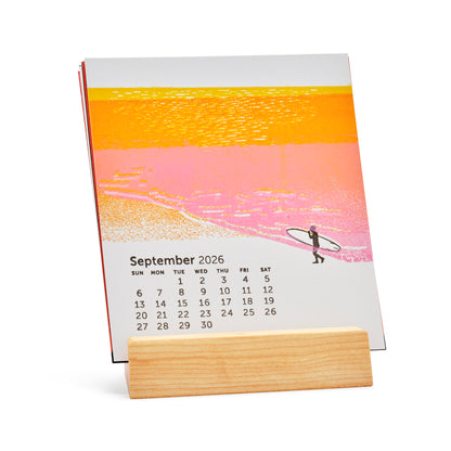 2026 Letterpress & silkscreen calendar with Wood Stand
