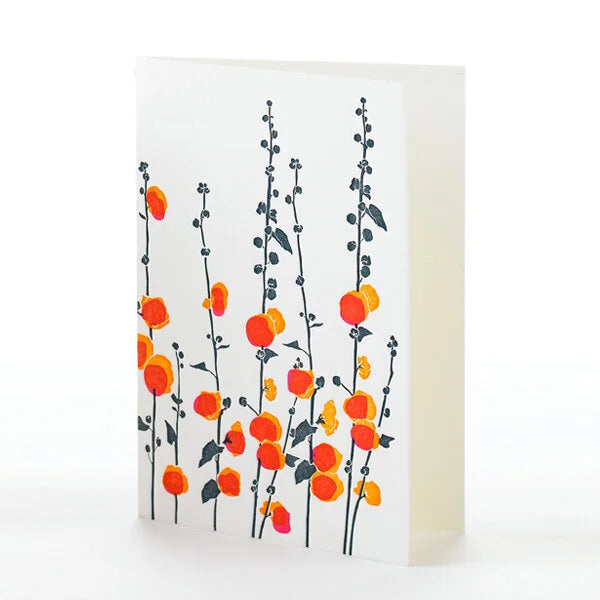 4B-29B Hollyhock Set of 6 Letterpress Notecards