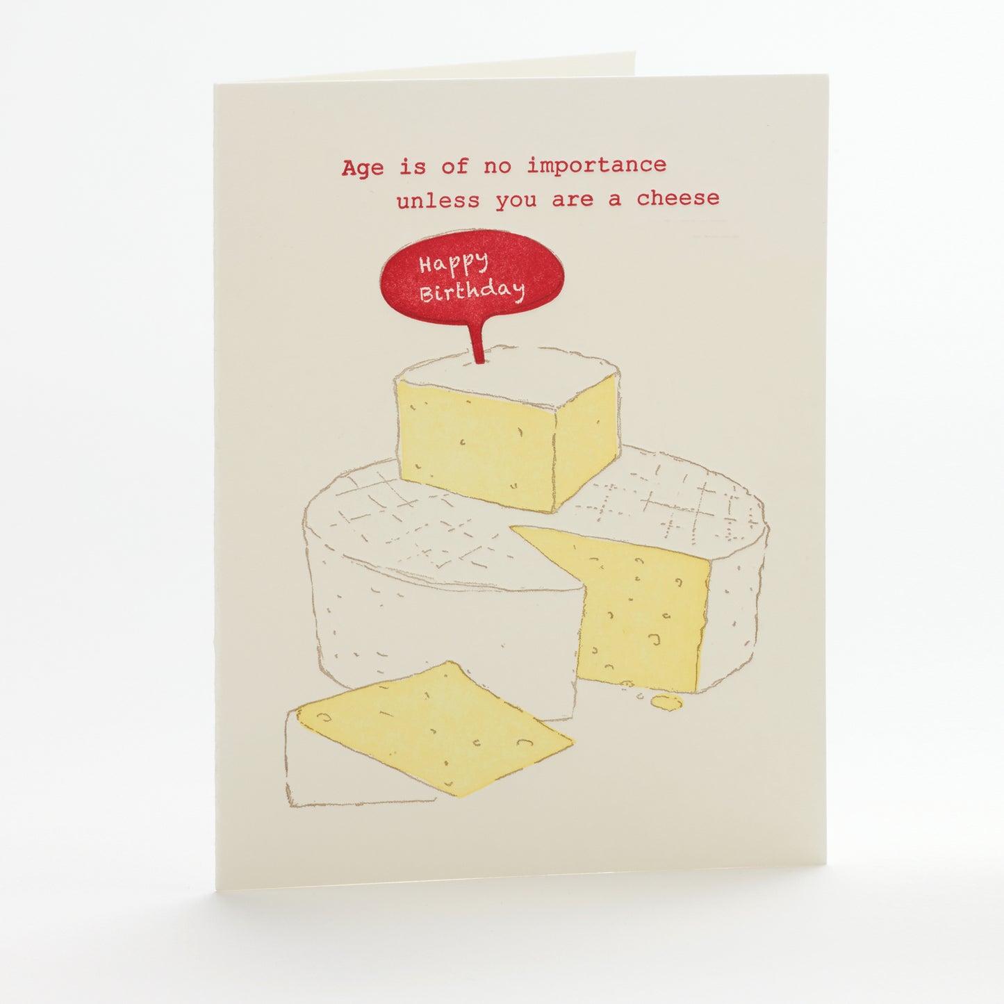 A2-117 Cheese, Age is of No Importance Happy Birthday --  note card