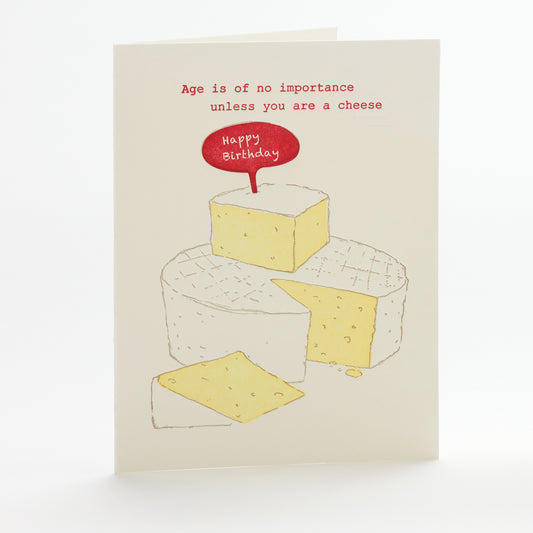 A2-117 Cheese, Age is of No Importance Happy Birthday --  note card