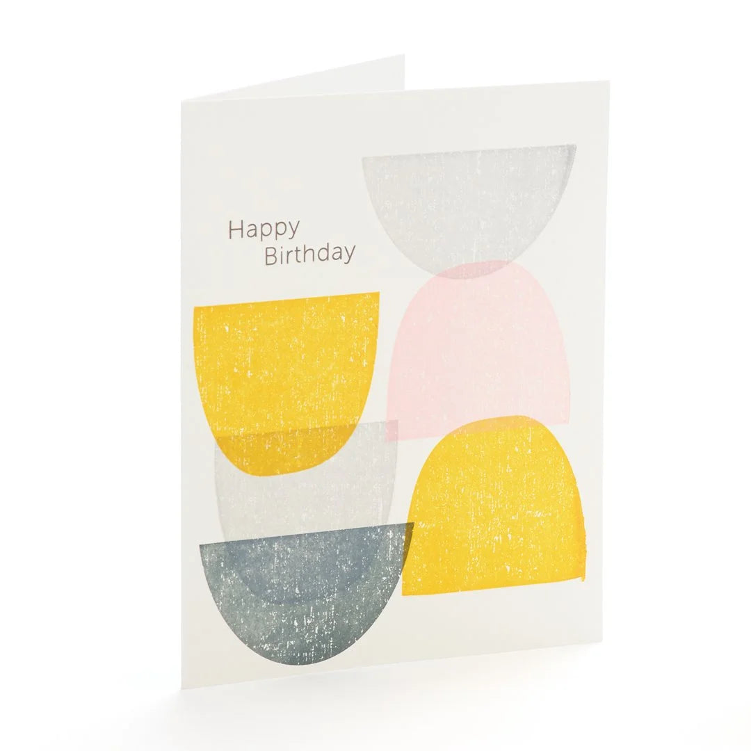 A2-239 Shapes Birthday Letterpress noteCard