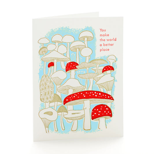 A2-247- Mushrooms-  Letterpress Card
