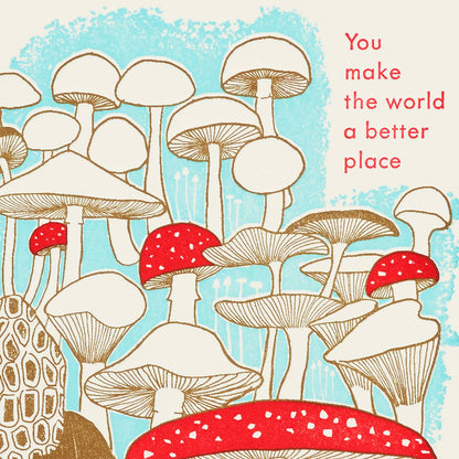 A2-247- Mushrooms-  Letterpress Card