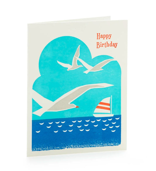 A2-271 Seascape Birthday Letterpress Card