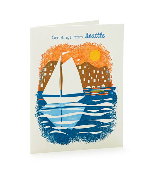 A2-279 "greeting from Seattle" Letterpress Card