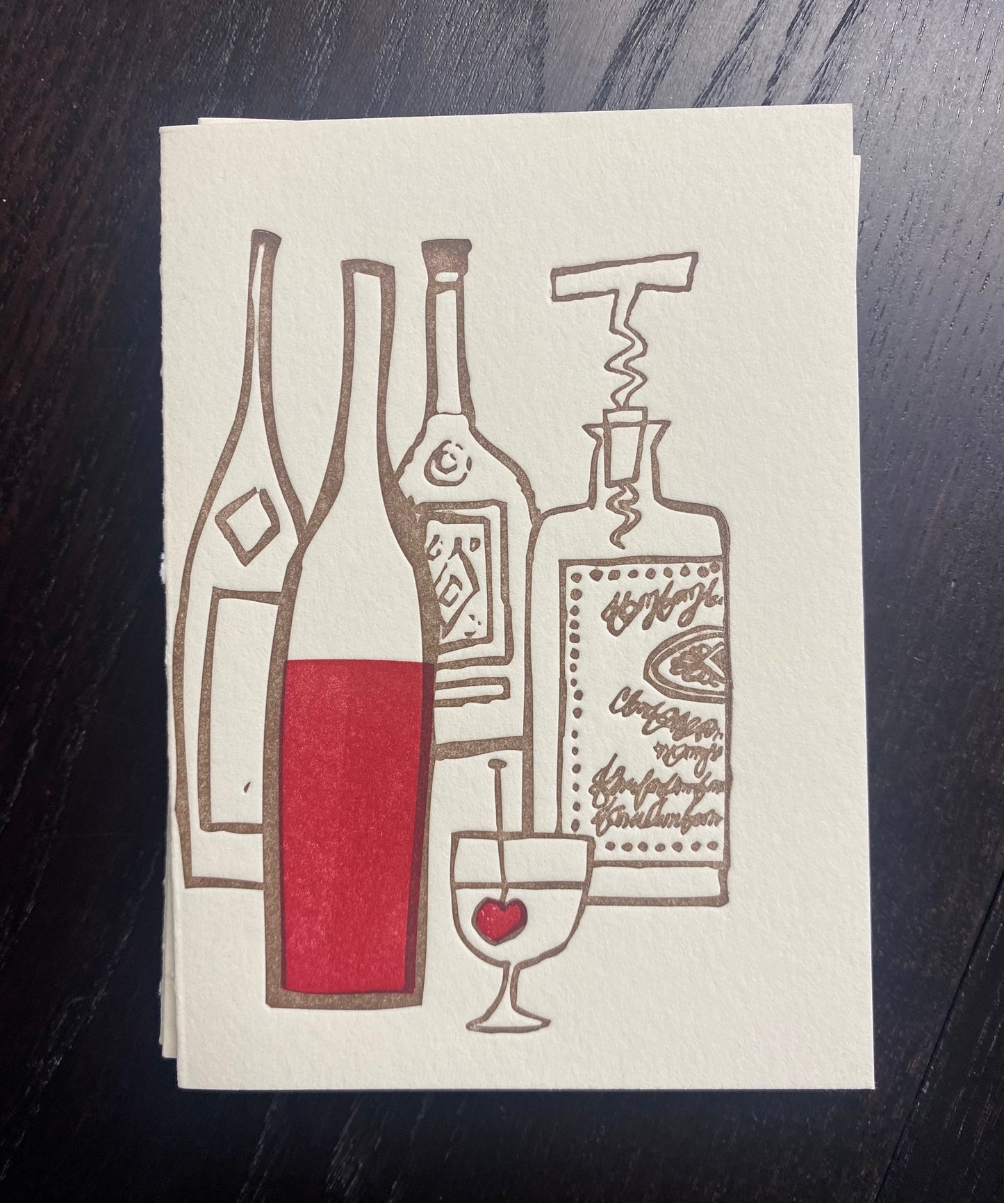 4B-33 Drinks letterpress card set of 6