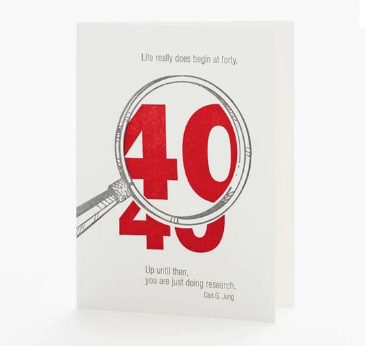 A2-194 -  “Life really does begin at forty...”  ― Carl Jung quote - card