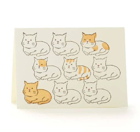 4B-147B -- Cats letterpress card set of 6