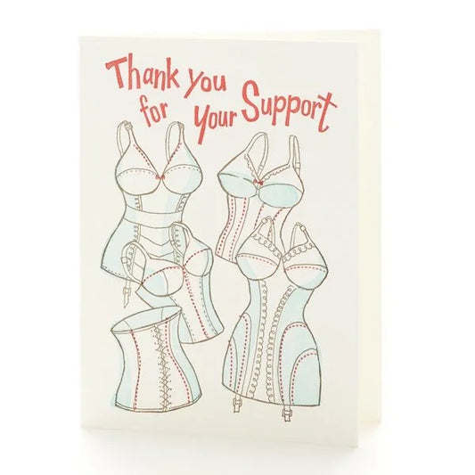 A2-207 Bustiers "Thank you for your Support" letterpress card