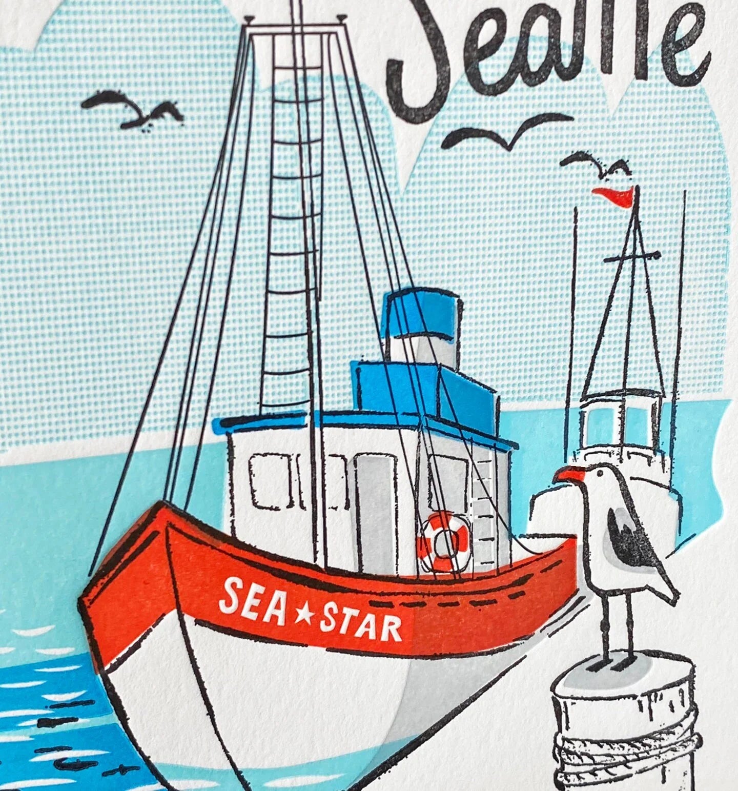 A2-230 - Greetings from Seattle Letterpress Card