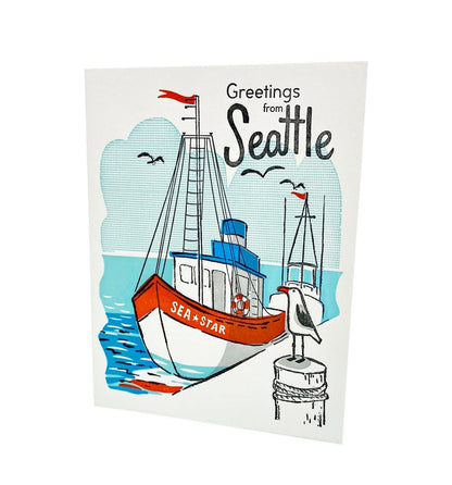 A2-230 - Greetings from Seattle Letterpress Card