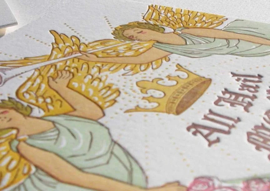 A2-113 Angels "All Hail Mom" letterpress card