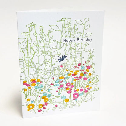A2-268 Garden Birthday Letterpress Card
