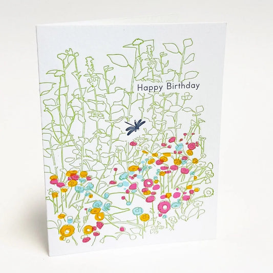 A2-268 Garden Birthday Letterpress Card