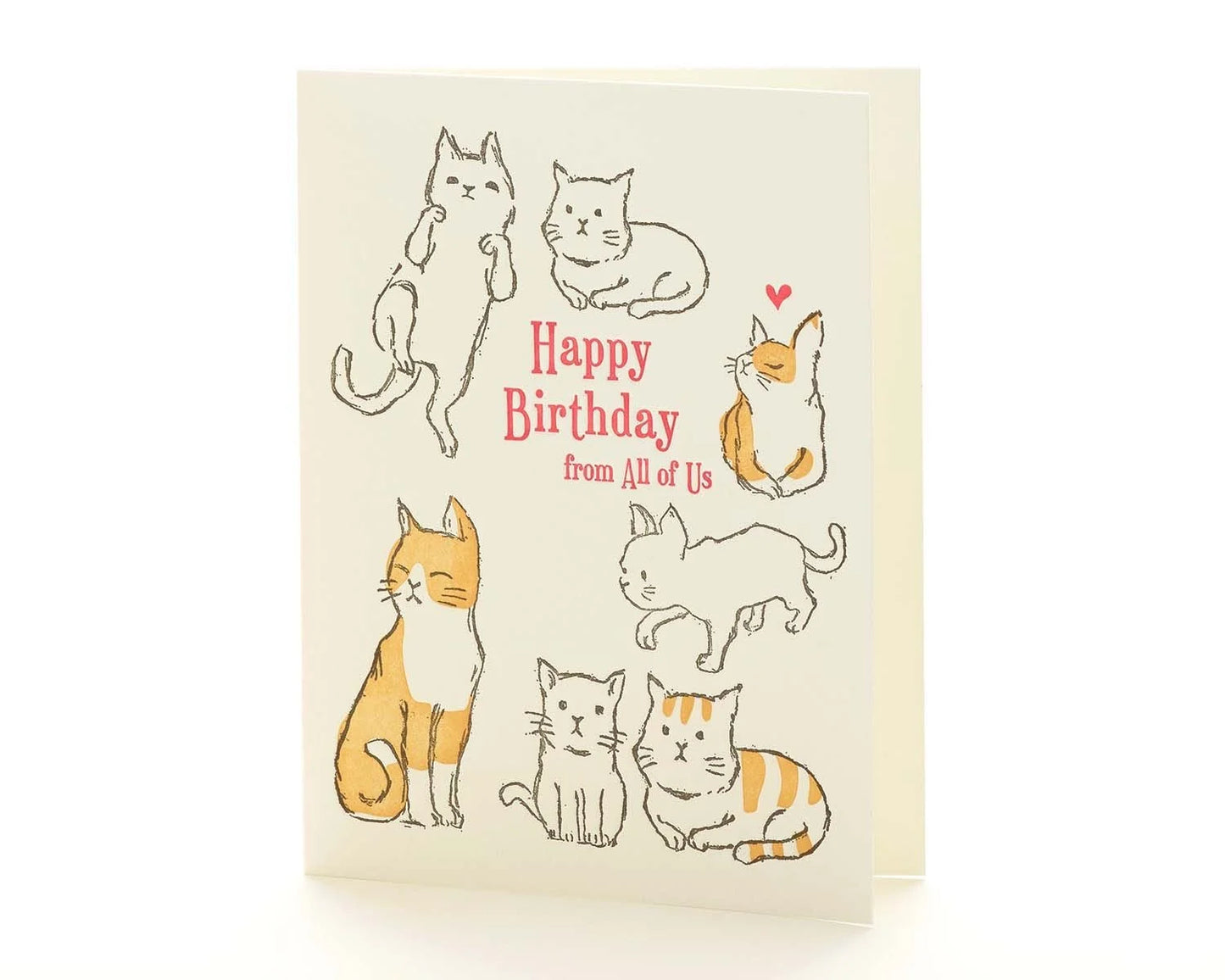 A2-158 - Cats "Happy Birthday from all of us"  note card