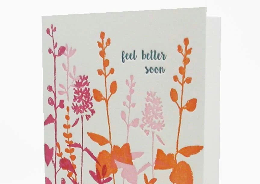 A2 126  Flowers "Feel Better Soon " letterpress note card