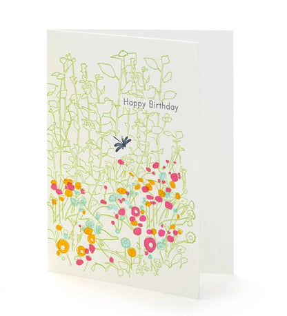 A2-268 Garden Birthday Letterpress Card