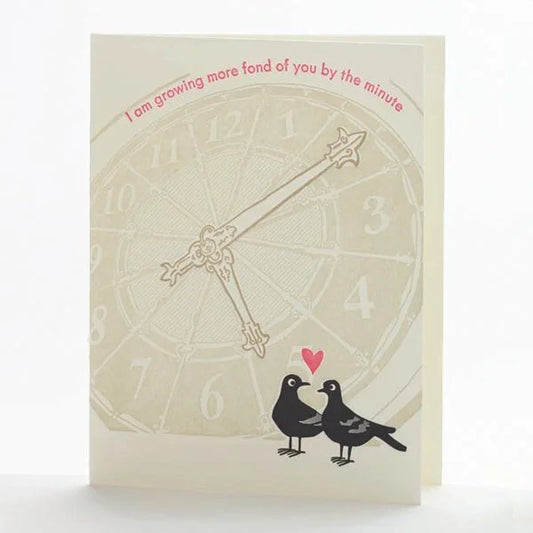 A2-89 Pigeons in love letterpress card