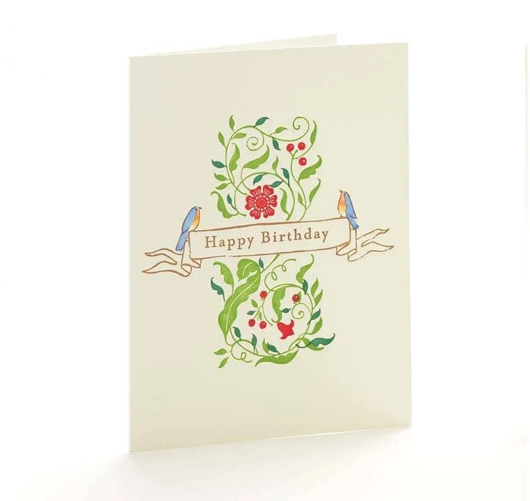 A2-16 - Robins "Happy Birthday"-  note card