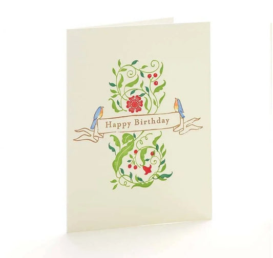 A2-16 - Robins "Happy Birthday"-  note card