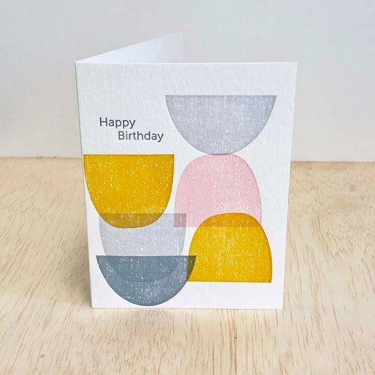 A2-239 Shapes Birthday Letterpress noteCard
